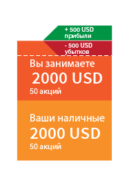 Example profit / loss on stock trade using margin