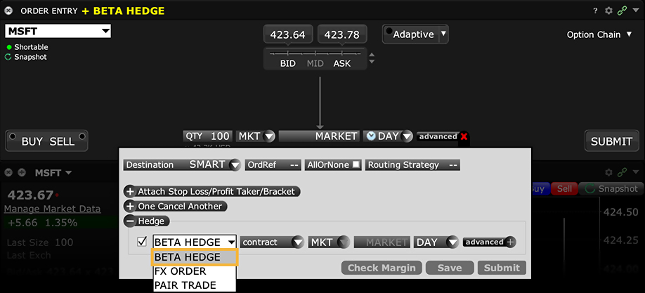 Beta Hedge Order